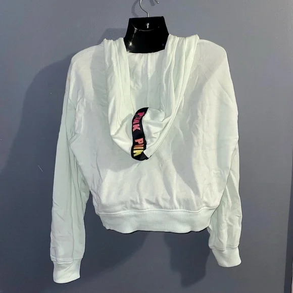 PINK Victoria’s Secret light teal blue/green zip up hoodie sweatshirt size small - Picture 12 of 16